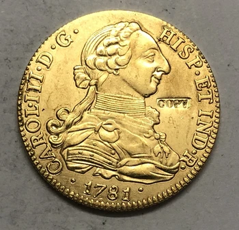 1781 España 4 Escudos de Carlos III Copia de la Moneda