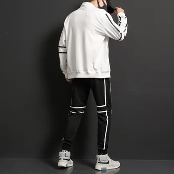 Hombres ropa Deportiva Set De 2021 Hip Hop Chándal de Mens Fitness Ropa de Dos Piezas de Manga Larga Chaqueta + Pantalones Ocasionales de los Hombres de Traje de Pista
