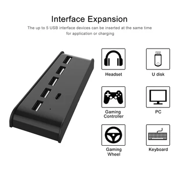 Dock Cargador de Batería Para Sony Playstation Play Station PS5 Consola de Juegos Hub Multifuncional 6 En 1 Estación de Acoplamiento Para PS5
