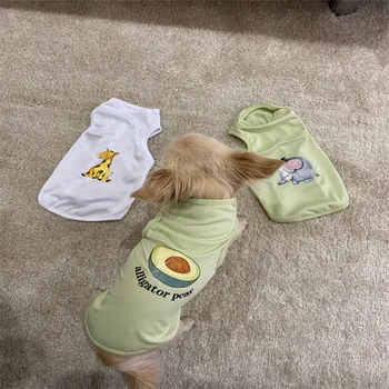 Nuevo Color Sólido sin Mangas de la Ropa de Verano Simple Cachorro de Perro de Accesorios Perro Camisa de Rayas Cat T-shirt de Verano de Ropa de Perro Mascota Chaleco