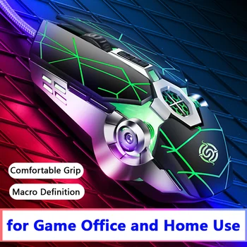 Pro Gamer Gaming Mouse 8D 3200DPI Ajustable Cable Óptico LED de Ratones de Ordenador Cable USB Silencio Ratón para el ordenador portátil PC