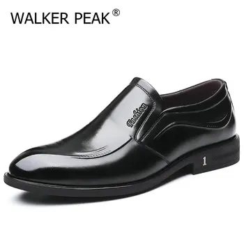 Tamaño grande 38-44 de los Hombres Casual Zapatos Cuero Genuino Zapatos de Invierno de Alta Calidad de la Empresa de Calzado Antideslizante Zapatos de Goma