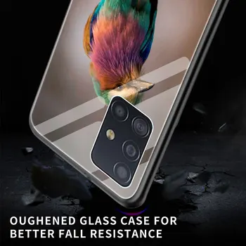 Animales Aves de la caja del Teléfono para Samsung Galaxy A21S A21EU A50 A51 A10 A70 A71 A41 M31 M51 Vidrio Templado de bordes Suaves de Shell
