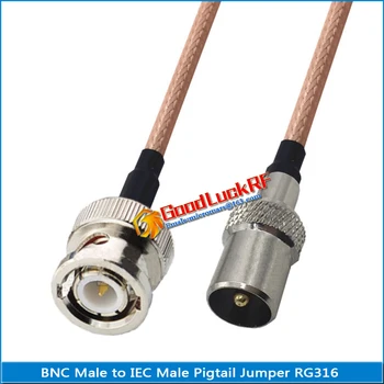 De alta calidad Extender el cable de Q9 BNC Macho A la TV IEC Macho Coleta Puente RG316 cable BNC - IEC Baja Pérdida