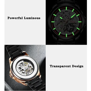 AILANG los Hombres Relojes de Moda de Negocios Automática Reloj Mecánico de los Hombres Casuales de Cuero Genuino Impermeable Reloj Relogio
