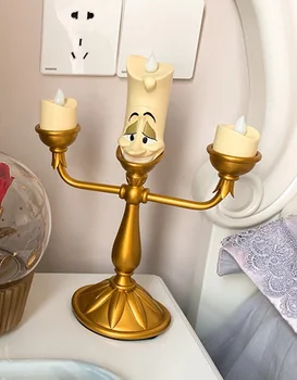 Disney la bella y la ia Cogsworth Reloj Lumiere de la Vela de la Lámpara de la Figura de Acción Modelo de la Colección de la Decoración del Hogar, de Regalo para las Niñas de los Niños