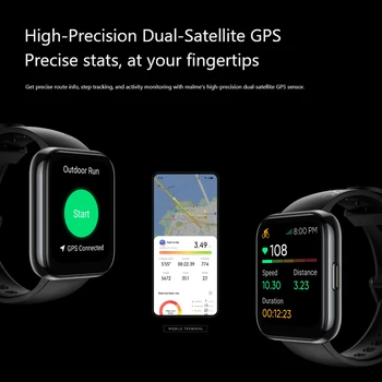 Realme Reloj Smartwatch 2 Pro 14 Días de la Vida de la Batería 90 Modos de Deporte GPS de Alta Precisión de Doble vía Satélite IP68 Resistente al Agua