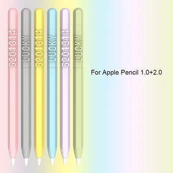 Caja de lápiz para Apple Lápiz 1 2 Silicona de Color de los Números de las Cartas de la Suerte a prueba de Golpes Suave Cubierta de Protección para 2/1 Lápiz Táctil Lápiz óptico