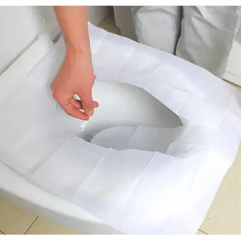 10 Piezas/set de Viaje desechables asiento de inodoro tapa de wc estera impermeable de papel higiénico de la almohadilla de accesorios de baño