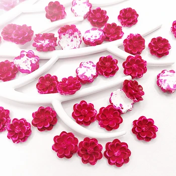 100Pcs 14mm rosa de Resina de las Flores de la Decoración de la Artesanía de las planas Cabujón Para Scrapbooking de Bricolaje Accesorios