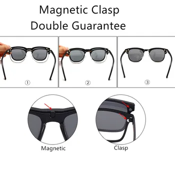 Nuevos Hombres de la Moda de Aleación de Miopía Simple Prescripción de Gafas de Marco para la Mujer Seis En Uno Magnético Gafas de sol Clip en 2218A