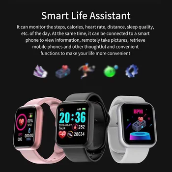 2020 Los Relojes Inteligentes Hombres Mujeres D20 Smart Watch Monitor De Presión Arterial De Los Deportes De La Aptitud De La Pulsera Smartwatch De Apple, Android De Xiaomi